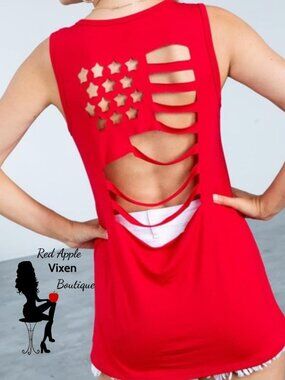 American Flag Cut Out Tank